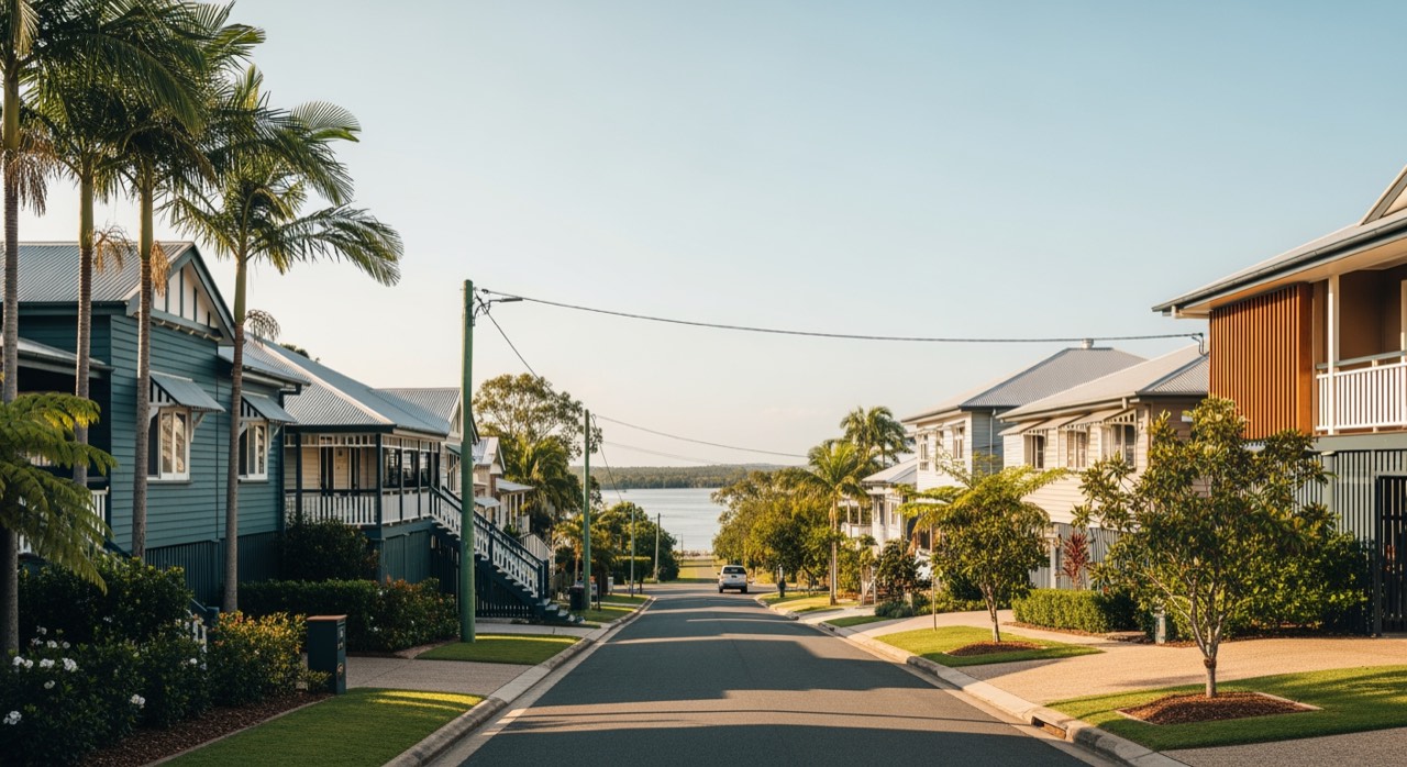 A calm Queensland suburban streetscape